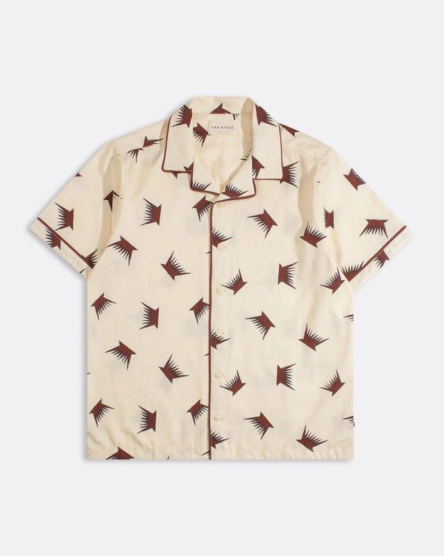 Far Afield Stachio Vulcano Print Short Sleeve Shirt - Sand