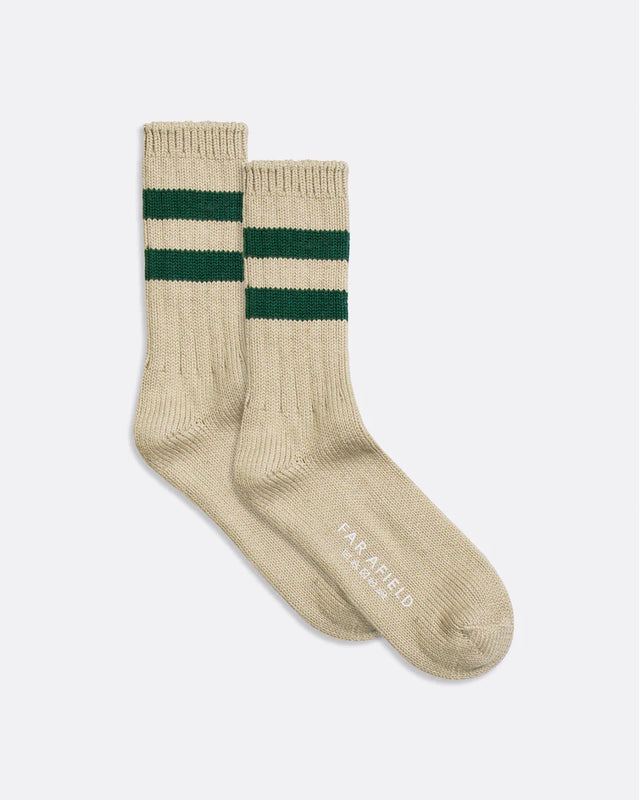 Far Afield Dos Stripe Socks - Peyote Sand