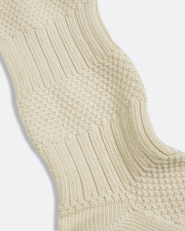 Far Afield Textured Stripe Socks - Stone