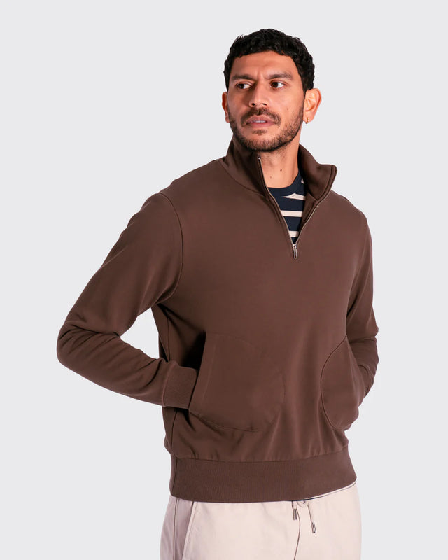 Far Afield Funnel Neck Sweatshirt - Brown