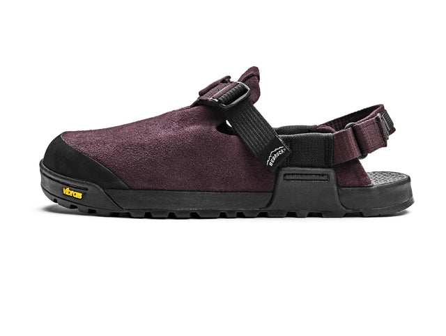 Bedrock Sandals Mountain Clog - Deep Plum Suede Leather