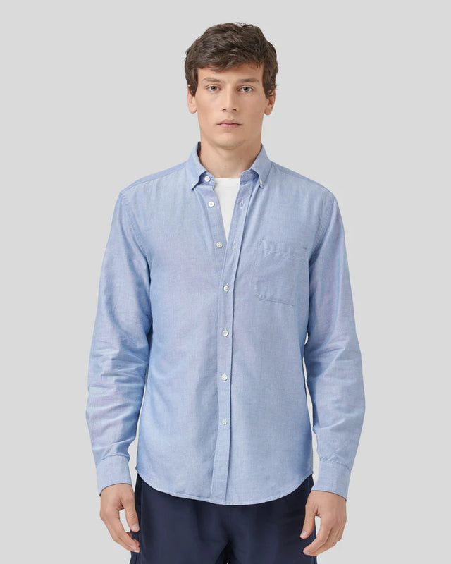 Portuguese Flannel Belavista Oxford Button Down Shirt - Mid Blue