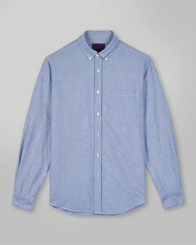 Portuguese Flannel Belavista Oxford Button Down Shirt - Mid Blue