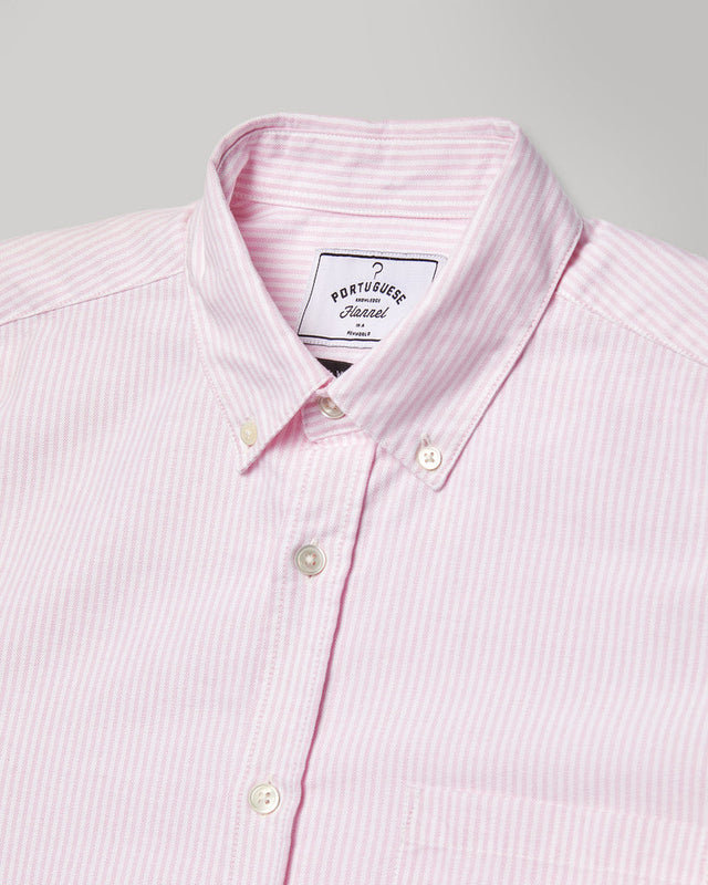 Portuguese Flannel Belavista Stripe Oxford Button Down Shirt - Pink