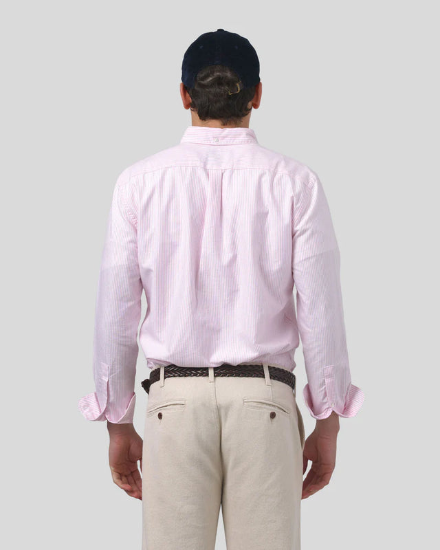 Portuguese Flannel Belavista Stripe Oxford Button Down Shirt - Pink