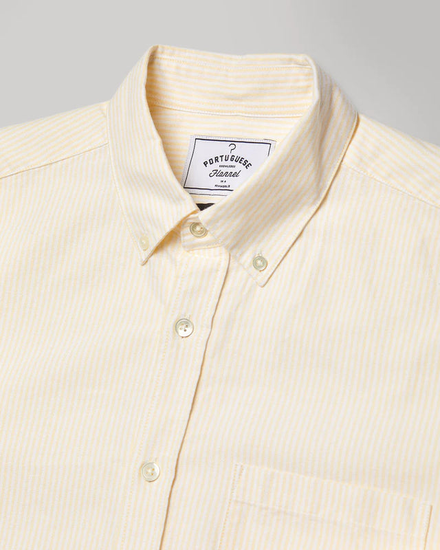 Portuguese Flannel Belavista Stripe Oxford Button Down Shirt - Yellow