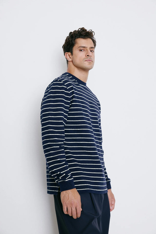 Unfeigned Basic T-Shirt Terry - Blue Graphite