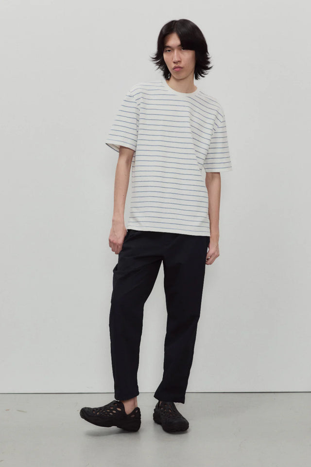 Unfeigned Basic Long Sleeve T-Shirt Terry - Marine Stripe