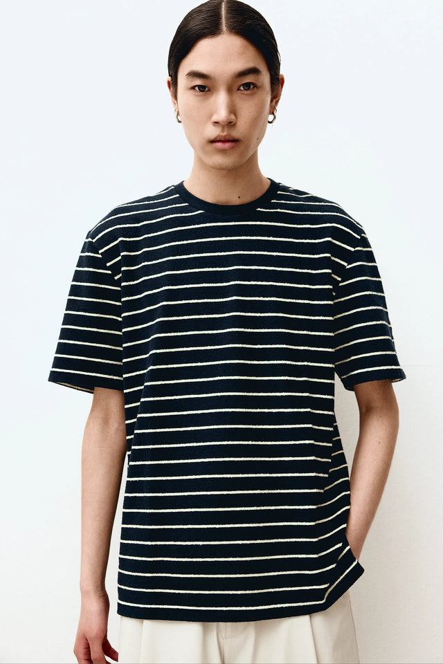 Unfeigned Basic T-Shirt Terry - Blue Graphite