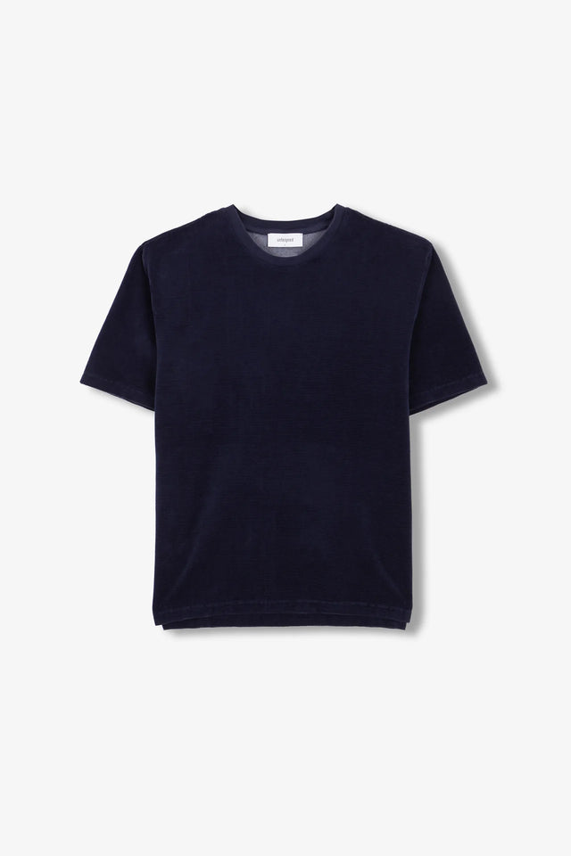 Unfeigned Basic Velour T-Shirt - Navy
