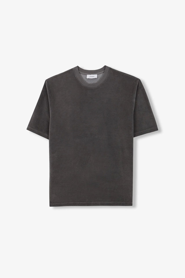 Unfeigned Basic Velour T-Shirt - Gargoyle