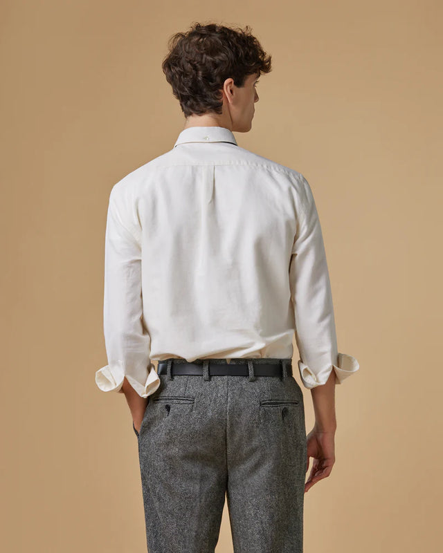 Portuguese Flannel Belavista Oxford Button Down Shirt - Off White