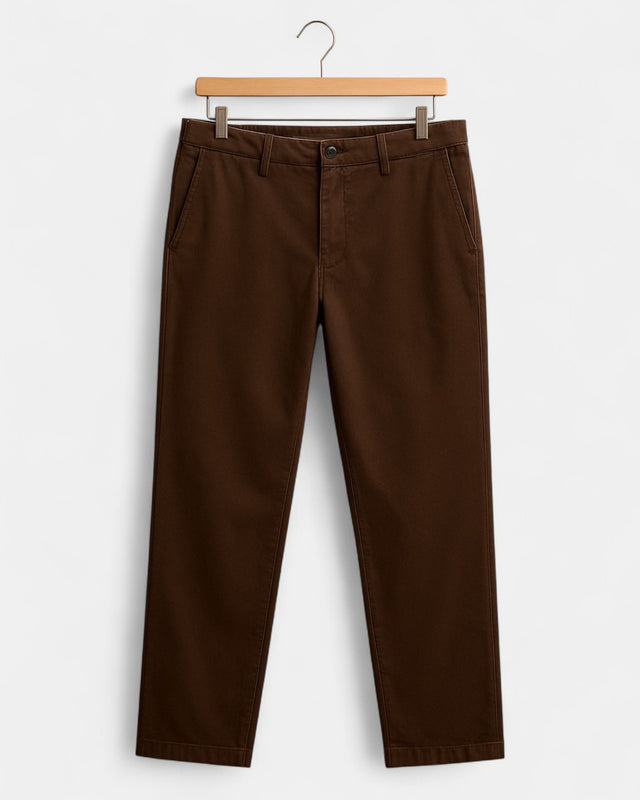 MCS Cotton & Lyocell Twill Stretch Trouser - Dark Brown