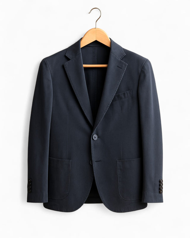 MCS Cotton & Cashmere Twill Rolled Three Button Blazer