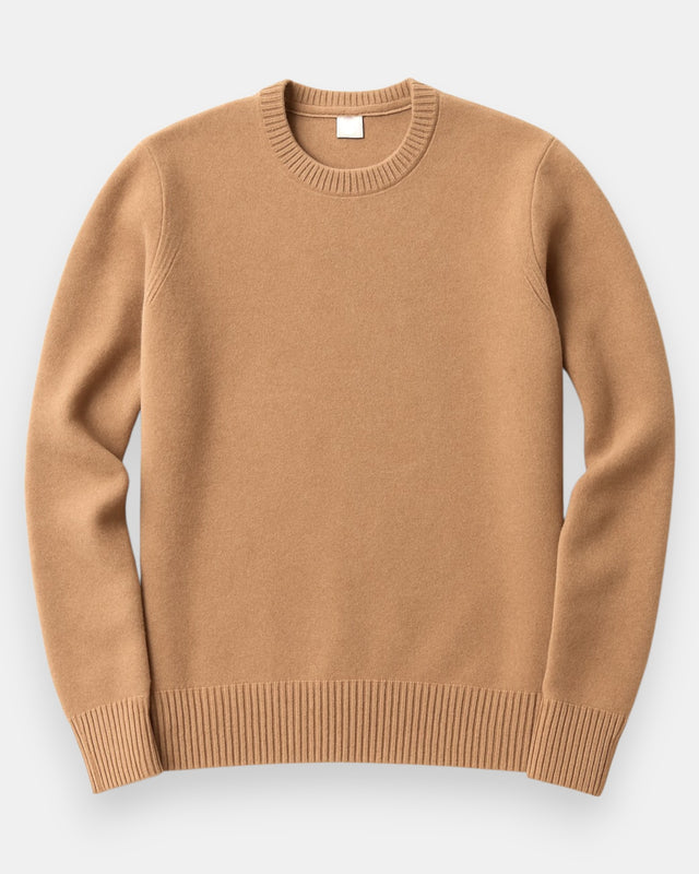 MCS Lambswool Crew Neck Pullover - Light Camel