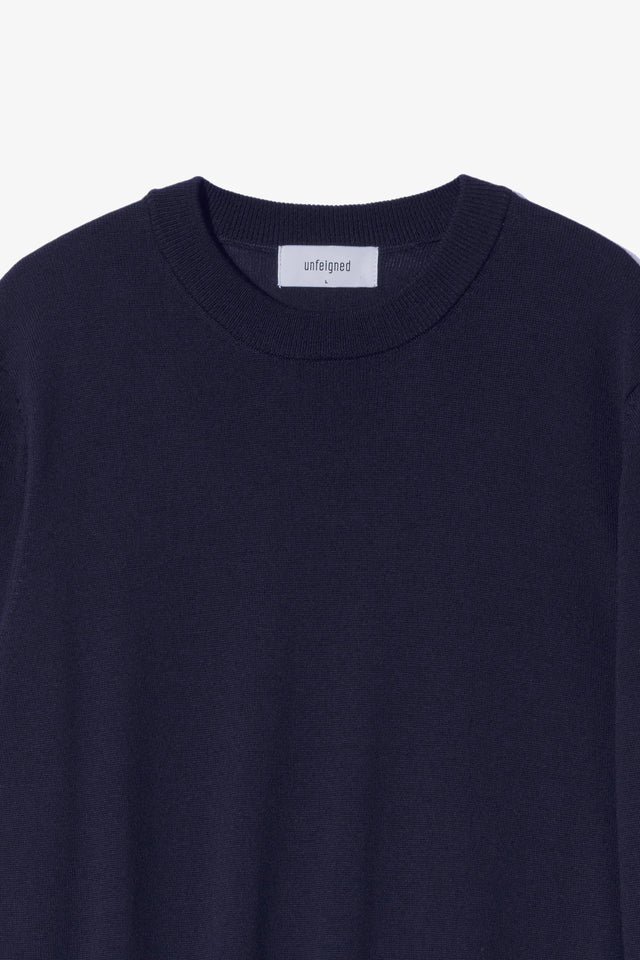 Unfeigned Crewneck Merino Knit - Dark Navy