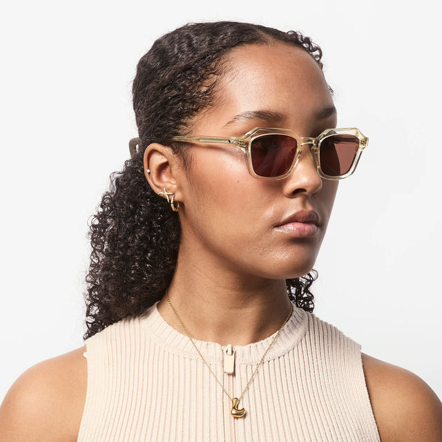 Oscar Deen Diego Sunglasses - Champagne/Brown