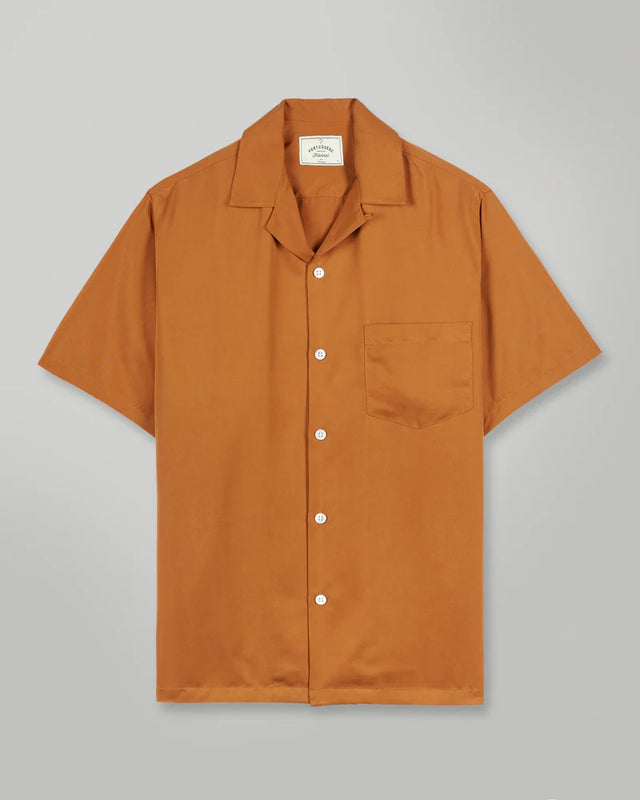 Portuguese Flannel Dogtown Short Sleeve Camp Shirt - Cinnamon