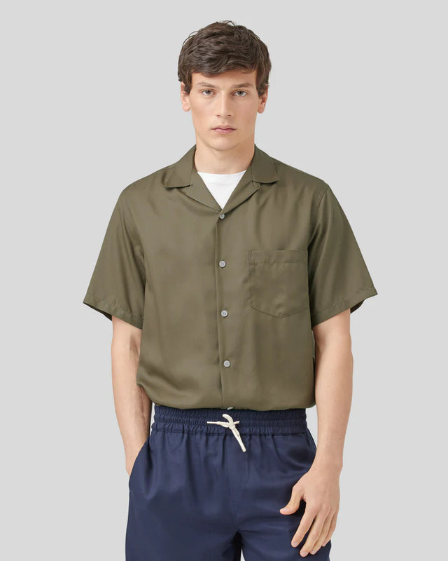 Portuguese Flannel Dogtown Short Sleeve Camp Shirt - Olive