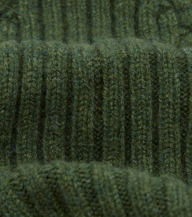 Drake's Lambswool Ribbed Knit Cap - Green