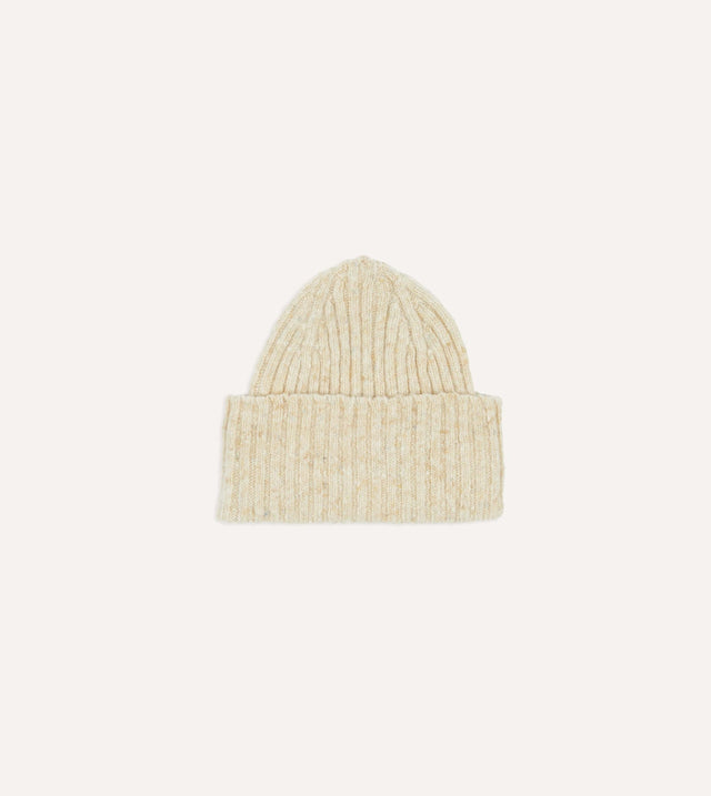 Drake's Donegal Ribbed Merino Knit Cap - Oatmeal