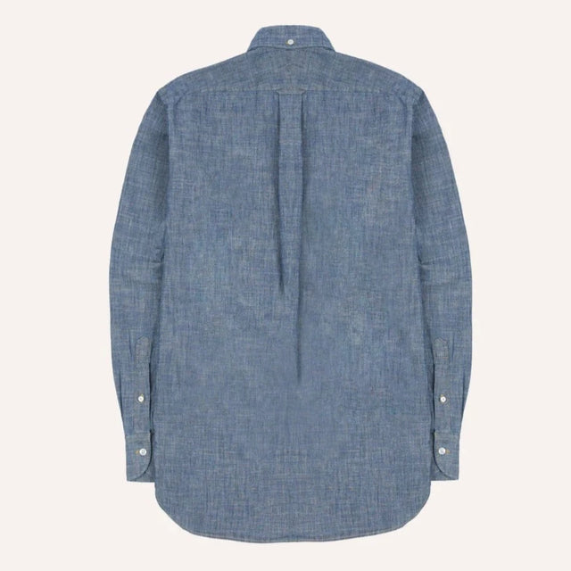 Drake's Cotton Chambray Button-Down Shirt - Blue
