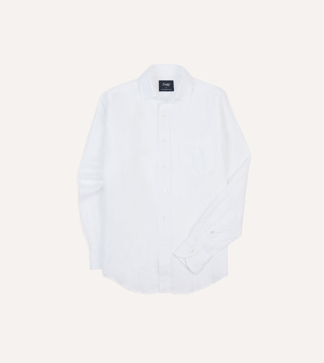 Drake's Linen Summer Shirt - White