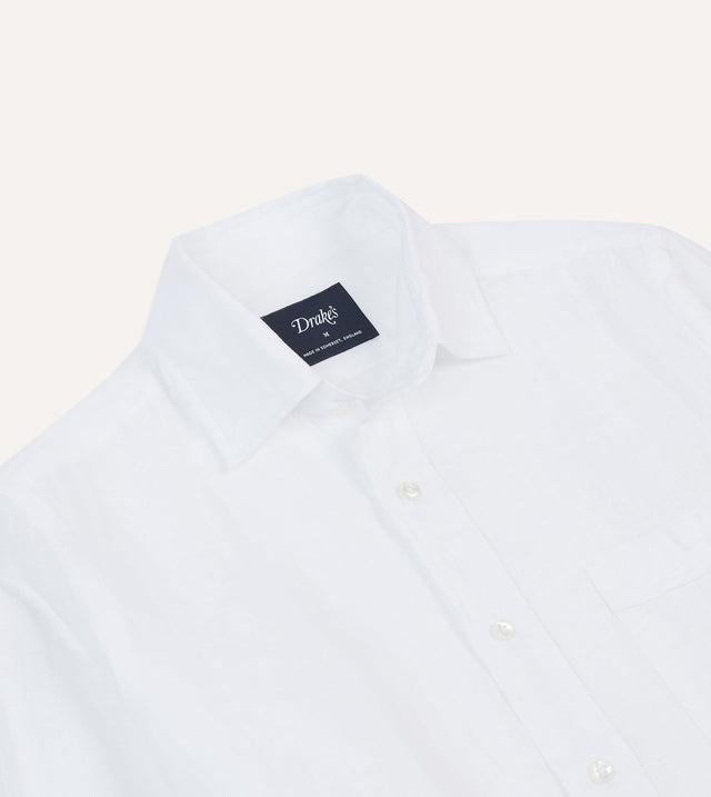 Drake's Linen Summer Shirt - White