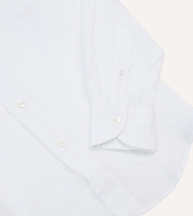 Drake's Linen Summer Shirt - White