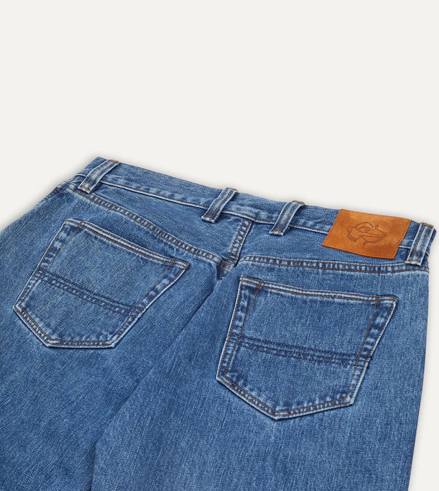 Drake's 14.2oz Japanese Selvedge Denim Five-Pocket Jeans - Bleach