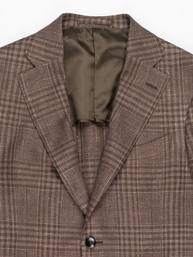 MCS Linen & Wool Check Sartorial Jacket - Brown