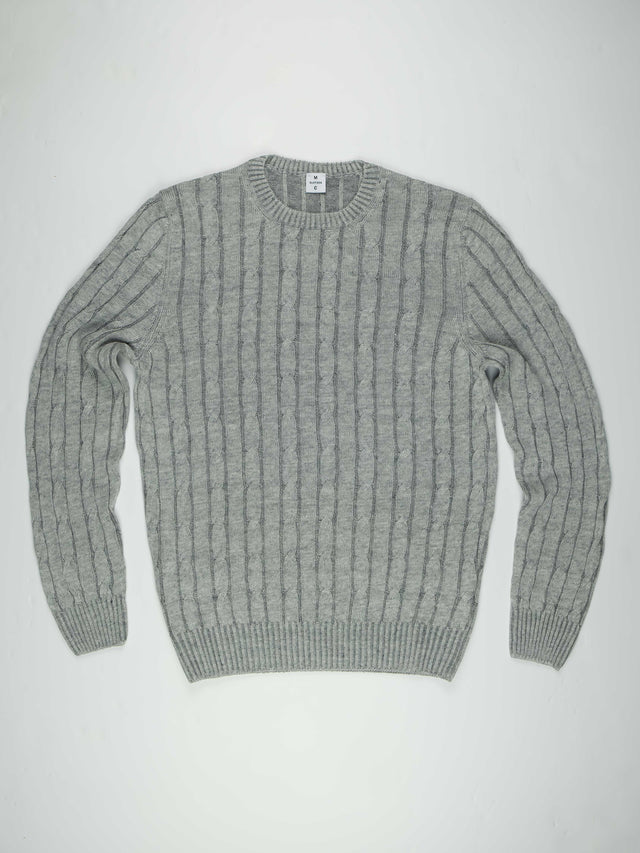 MCS Garment Dyed Linen Cable Crew Pullover