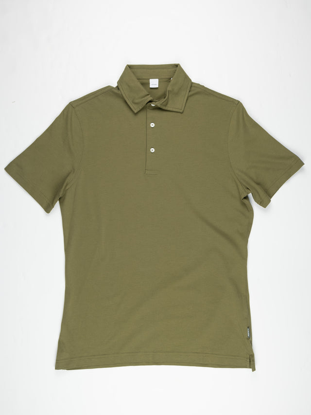 Aspesi Garment Dyed Jersey Polo - Military Green