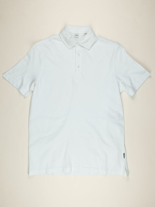 Aspesi Garment Dyed Jersey Polo - White