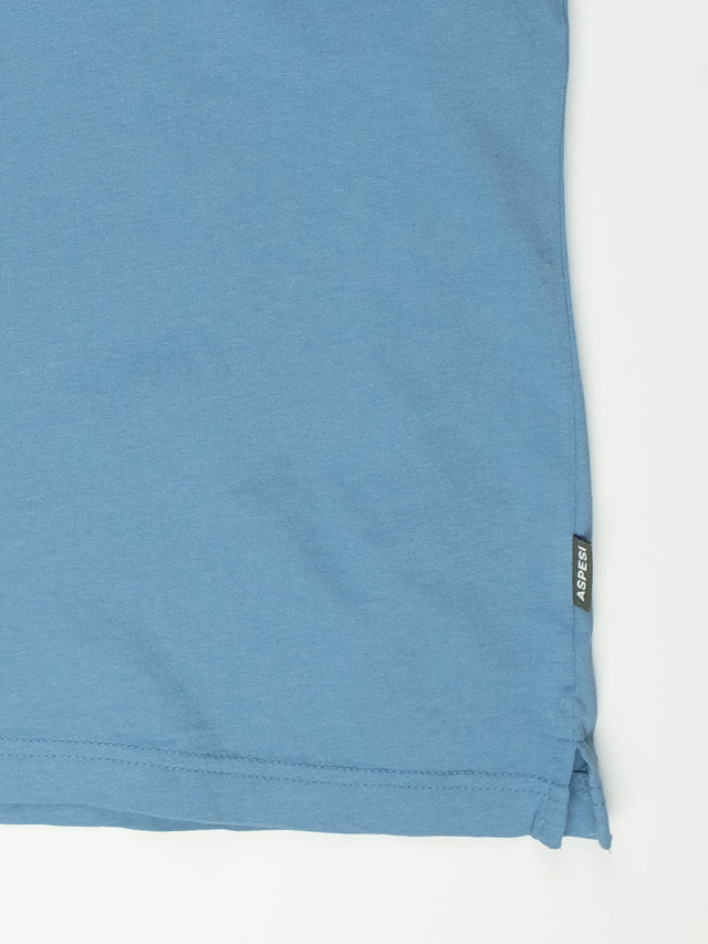 Aspesi Garment Dyed Jersey Polo - Sky Blue
