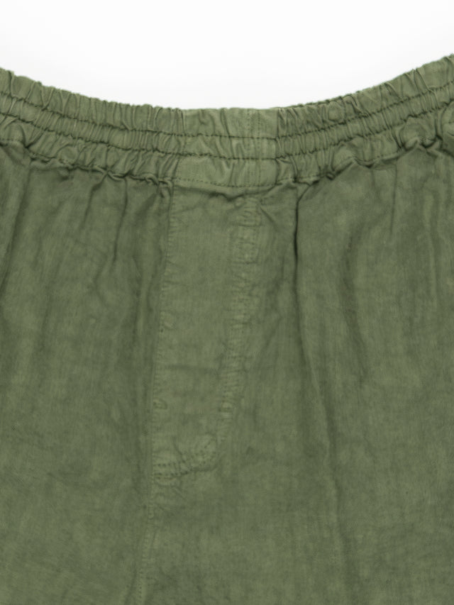Aspesi Roque Linen Drawstring Shorts - Sage Green