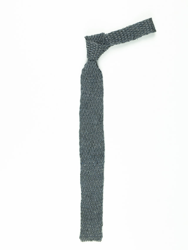 Inis Meain Linen Knitted Tie - Stone