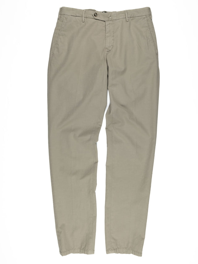 MCS Cotton/Linen Stretch Twill Trouser - Khaki