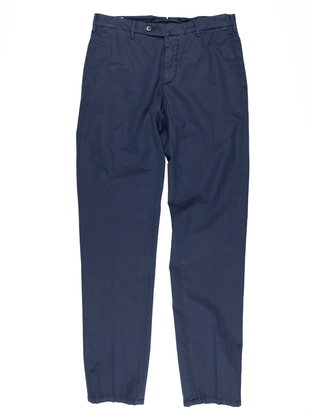 MCS Cotton/Linen Stretch Twill Trouser - Navy