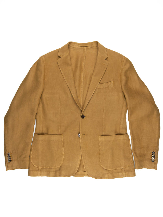 MCS Linen Twill Garment Dyed Two Button Suit - Tan