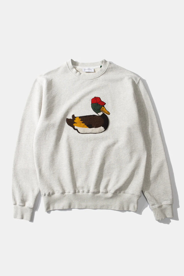 Edmmond Studios Duck Hunt Crew Sweat - Plain Grey Melange