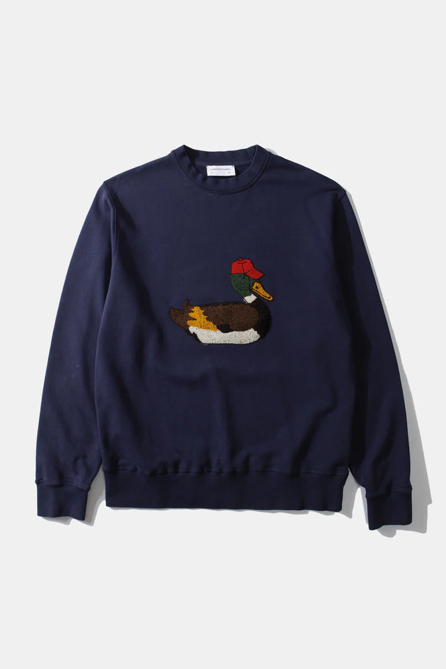 Edmmond Studios Duck Hunt Crew Sweat - Plain Navy