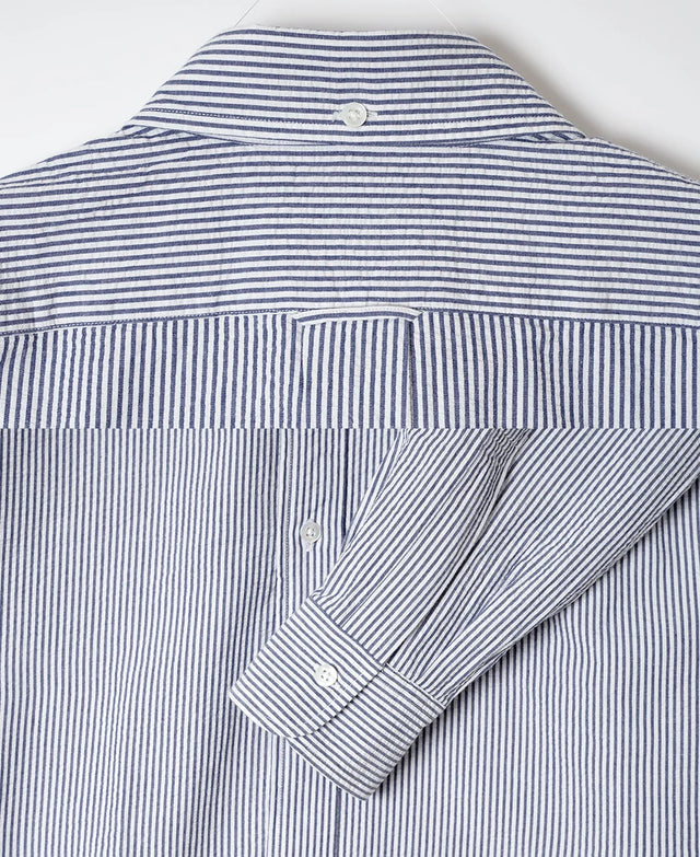 Kamakura Vintage Ivy Blue Stripe Seersucker Shirt