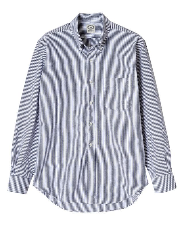 Kamakura Vintage Ivy Blue Stripe Seersucker Shirt