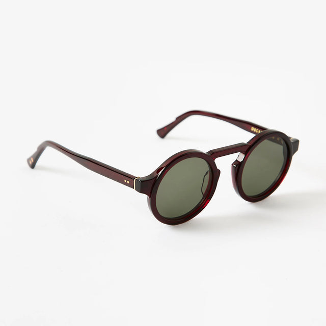 Oscar Deen Panda Sunglasses - Claret/Moss Green
