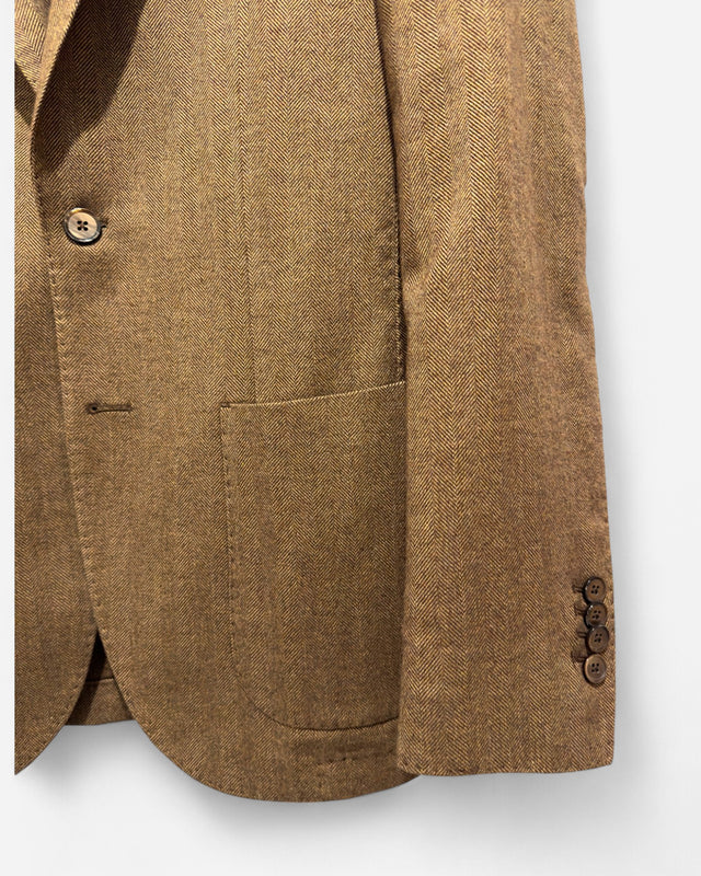 MCS Brushed Cotton Herringbone Two Button Blazer