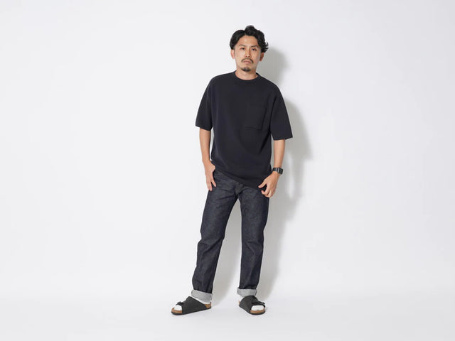 Snow Peak Co/Ny/Pe Short Sleeve Crew Neck Pullover - Black