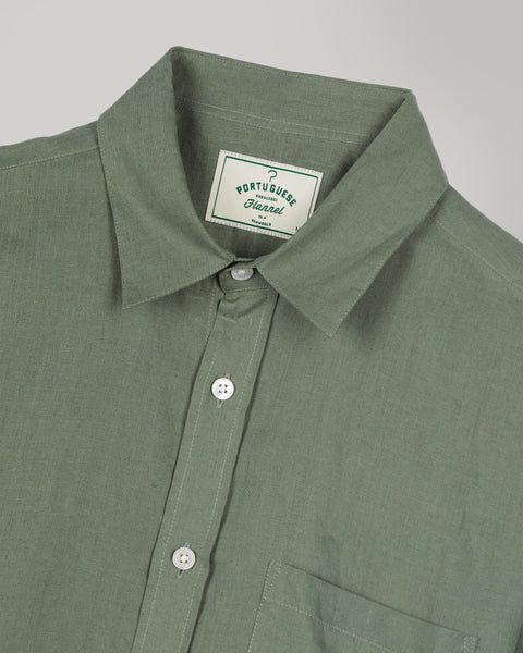 Portuguese Flannel Linen Shirt - Dry Green