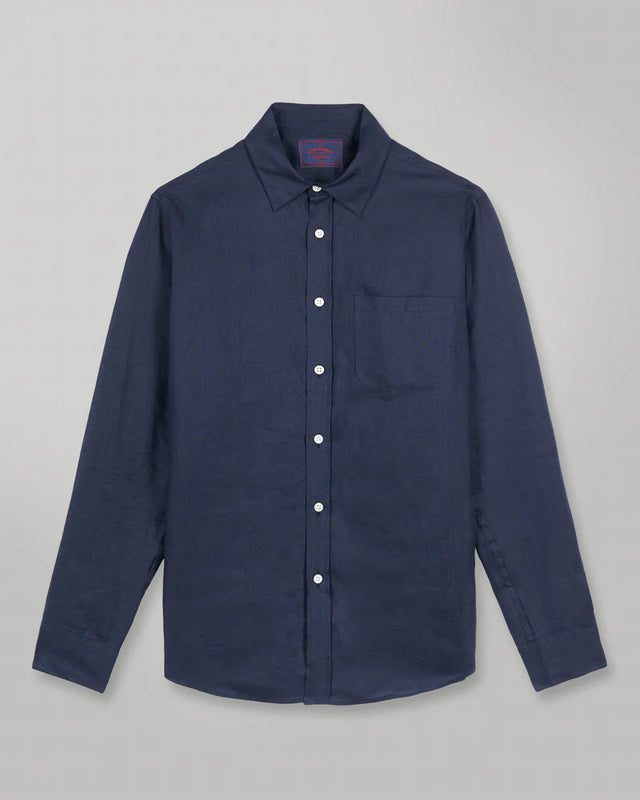 Portuguese Flannel Linen Shirt - Navy