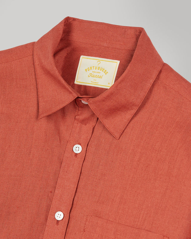 Portuguese Flannel Linen Shirt - Terracotta